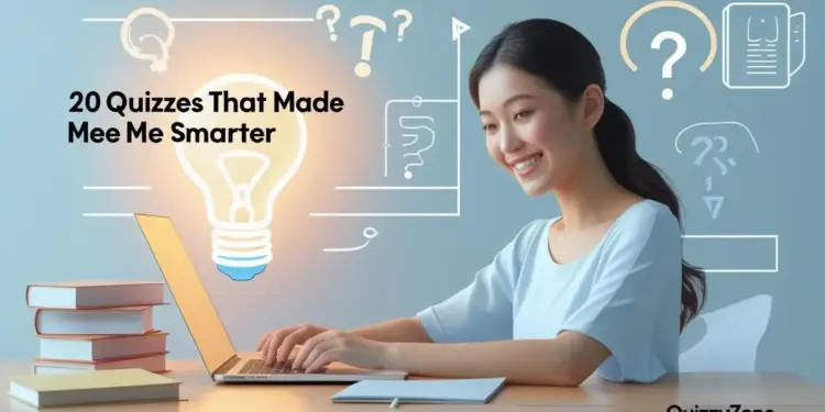 User solving general knowledge quiz online on QuizzyZone